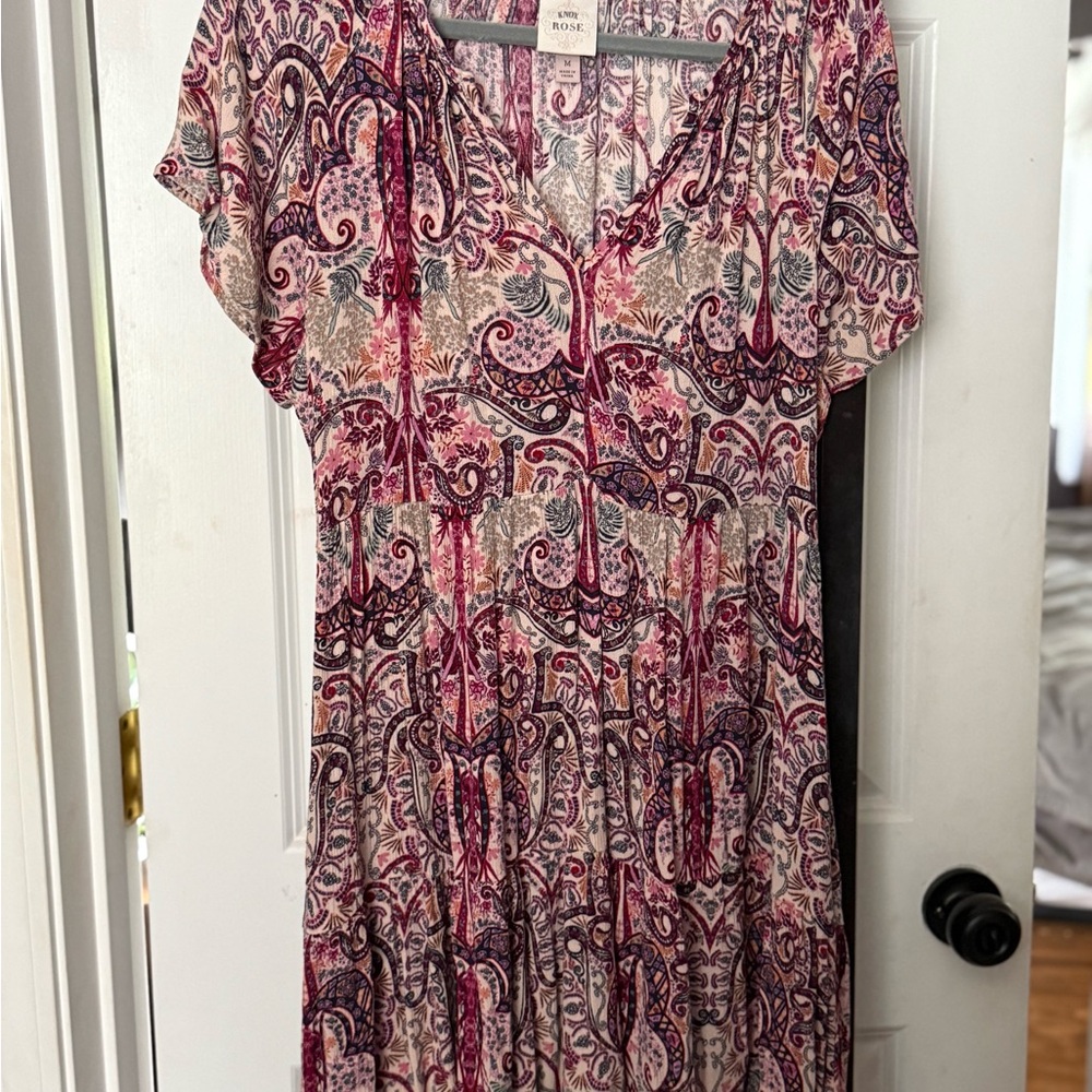 Knox Rose Pink and Purple Paisley Dress